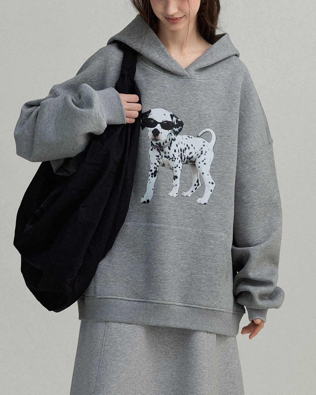 Dalmatian Print Oversized Hoodie　HD002