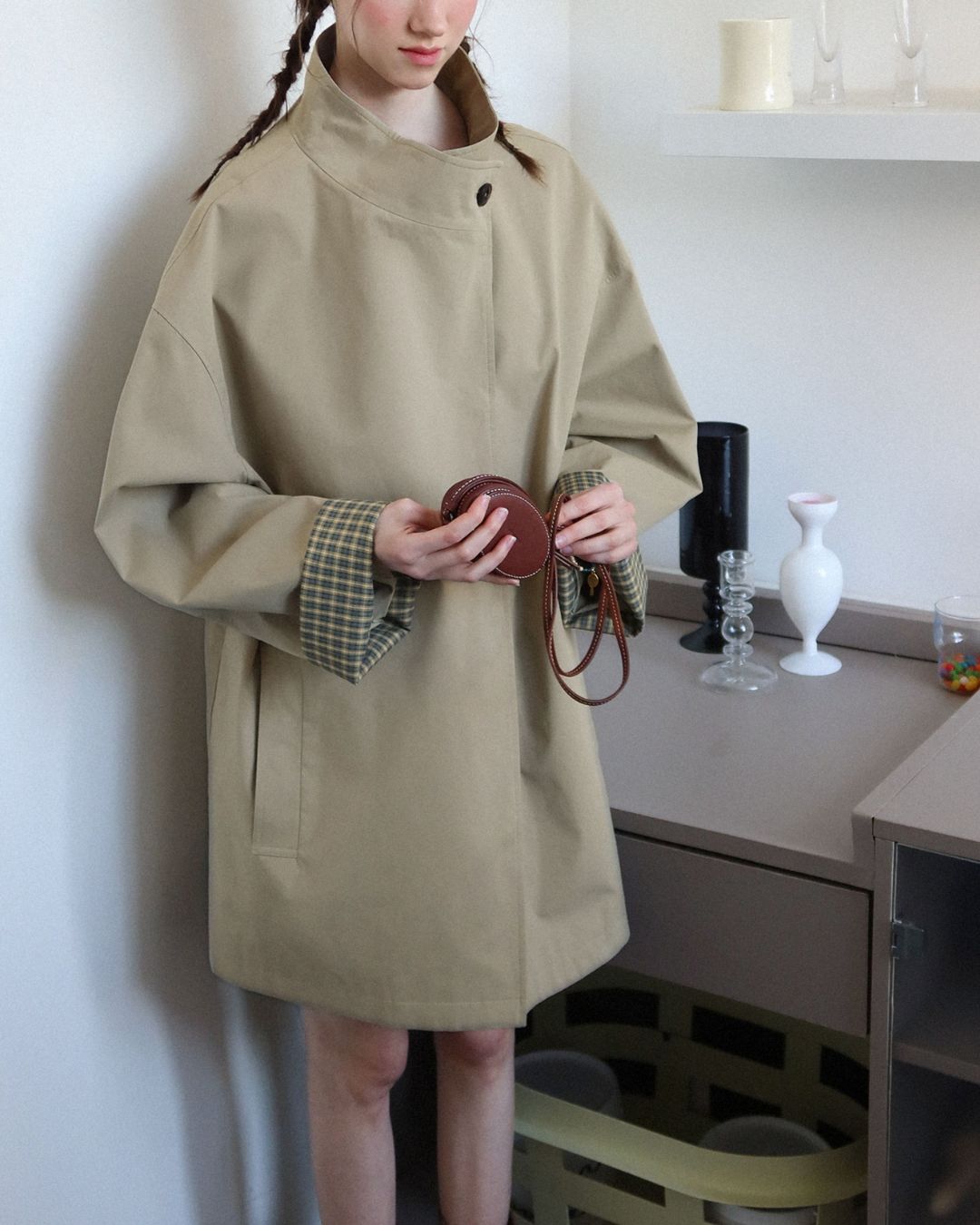 Stand Collar Mid-length Jacket　JK017