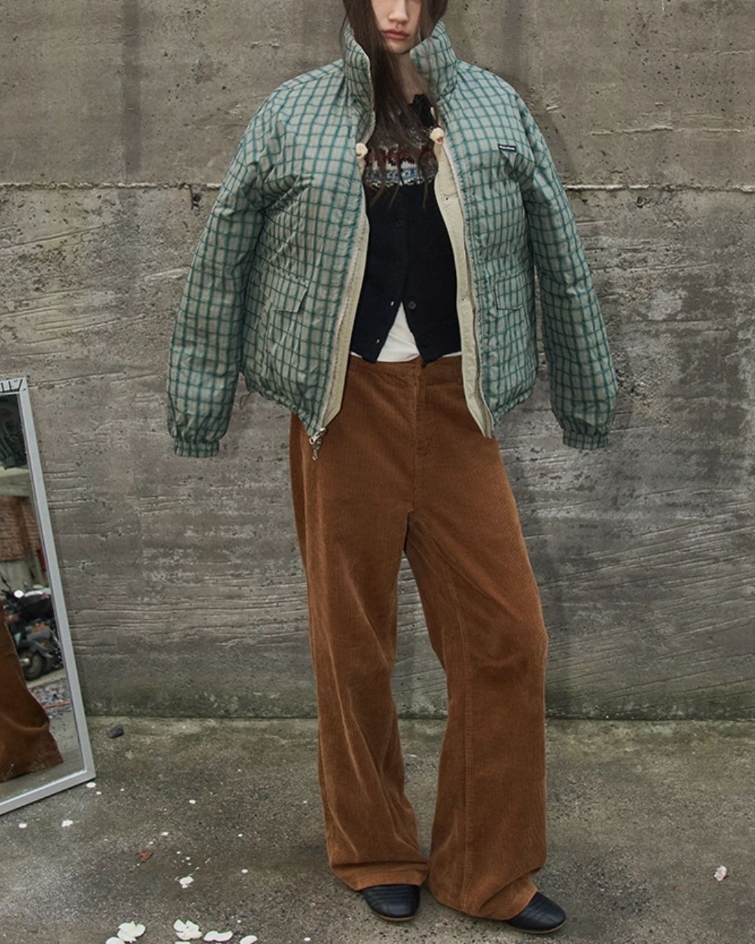 Check Reversible Down Jacket　JK047