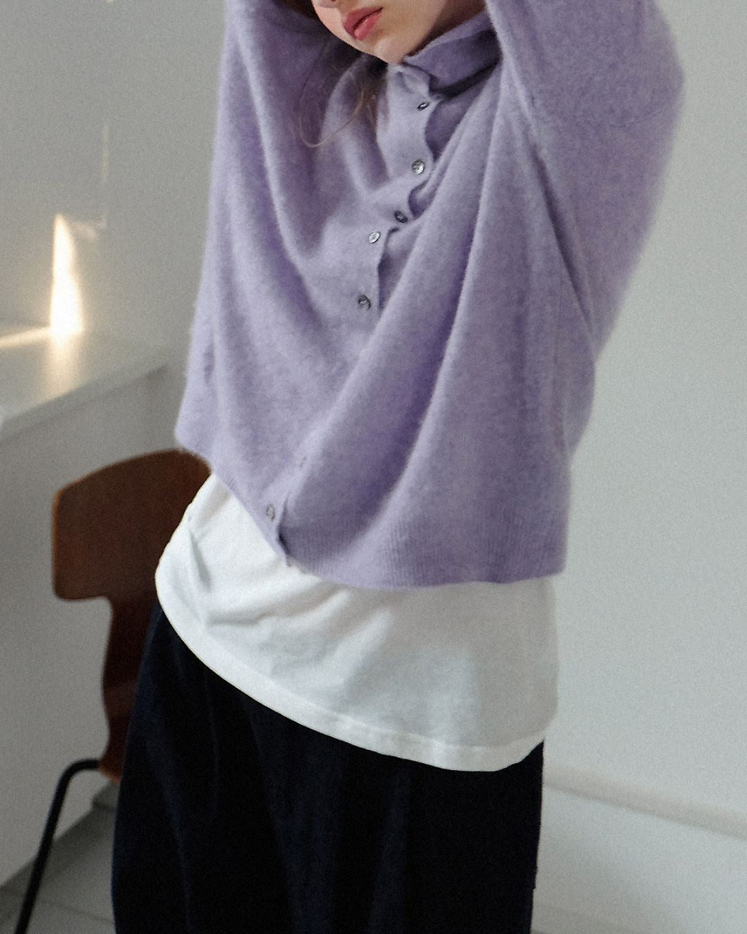 Wool Cashmere Knit Cardigan　KN038