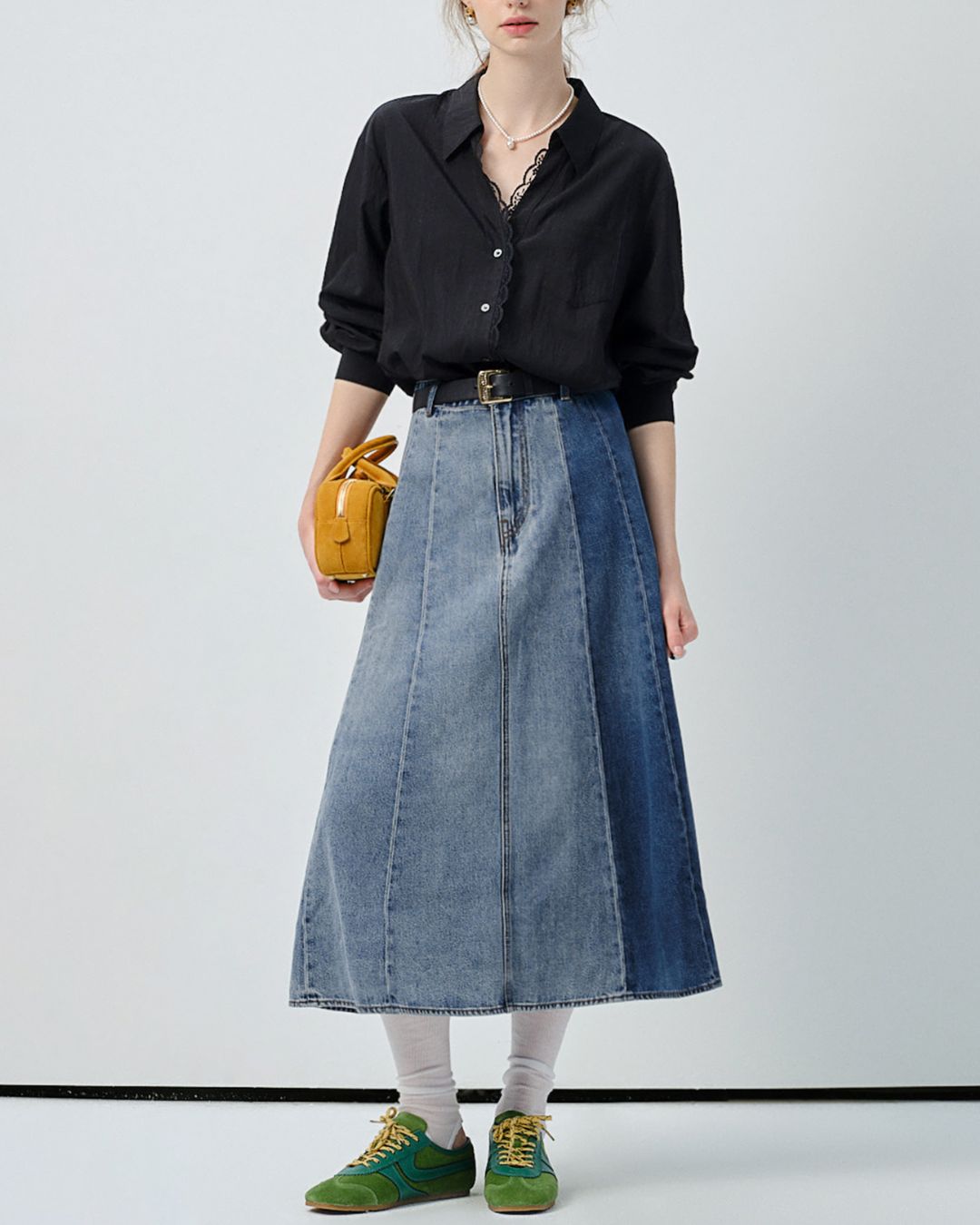 Lace V-neck French Shirt　LS033