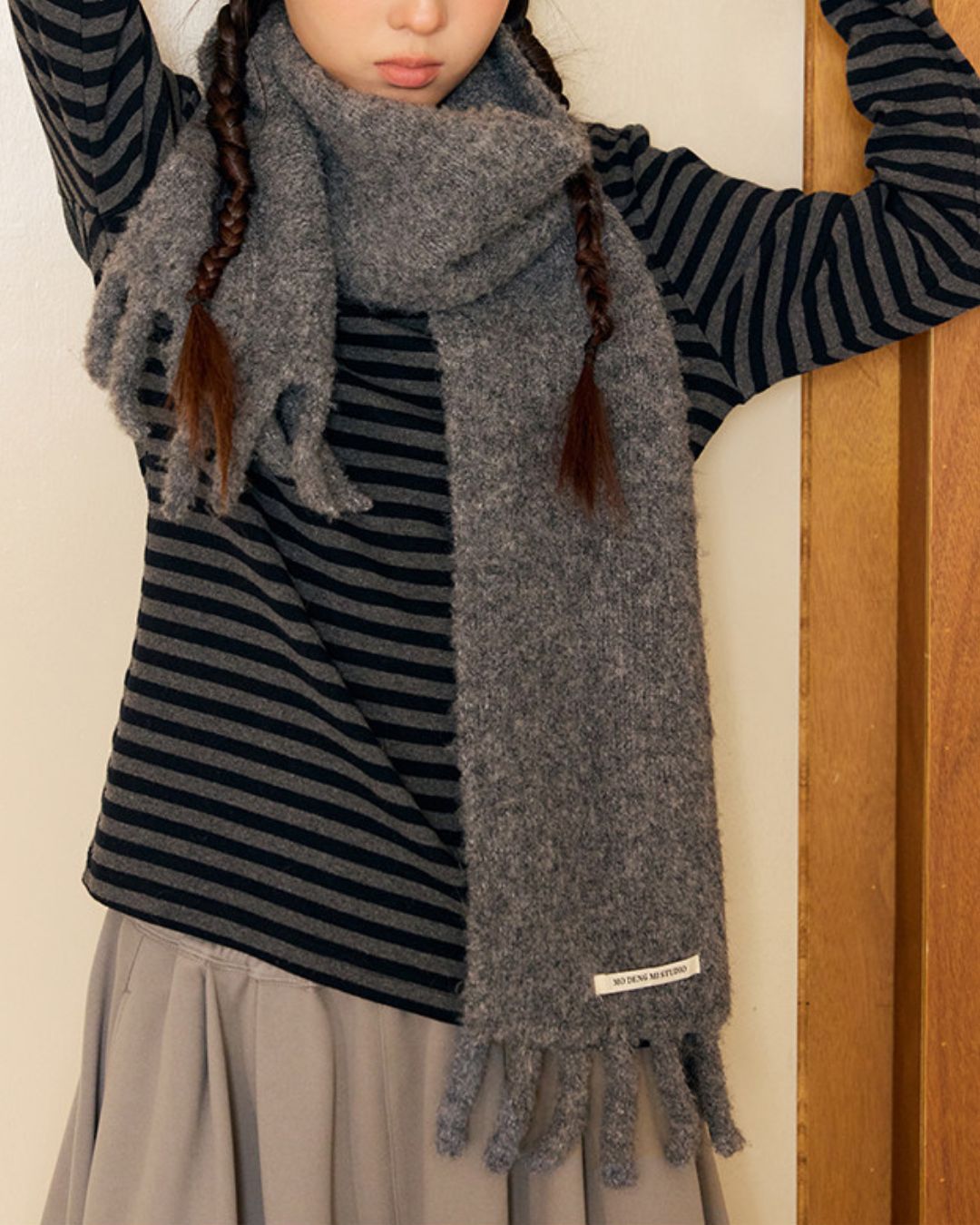 Border Thick Long Sleeve T-Shirt　LT020