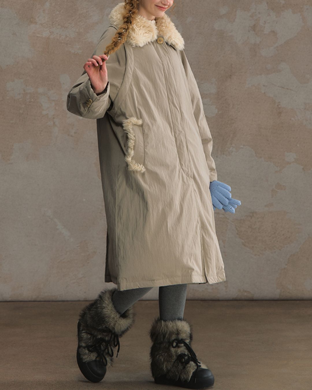 Fur Detail Long Down Coat　CT024