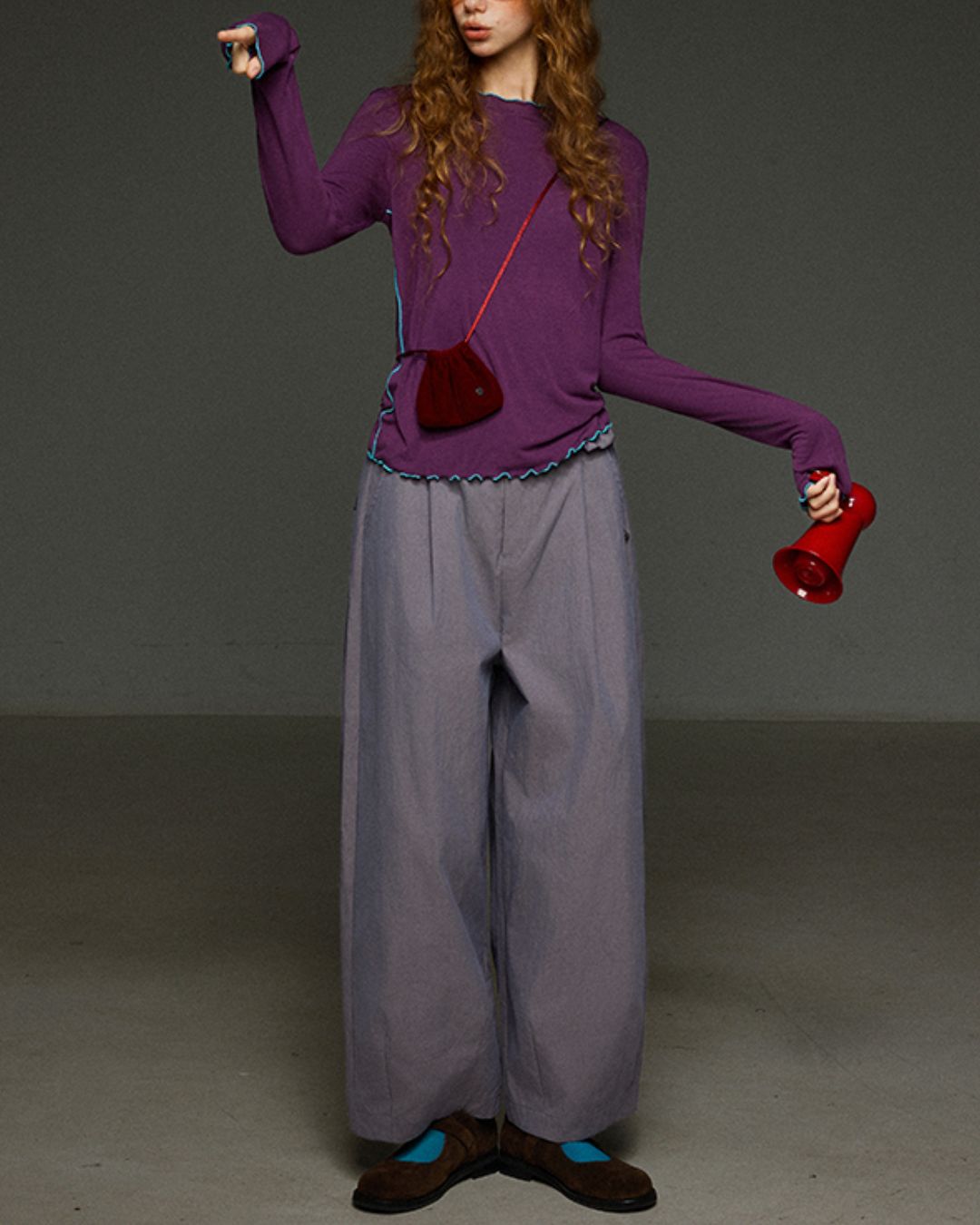 Color Stitch Mellow Frill T-shirt　LT013