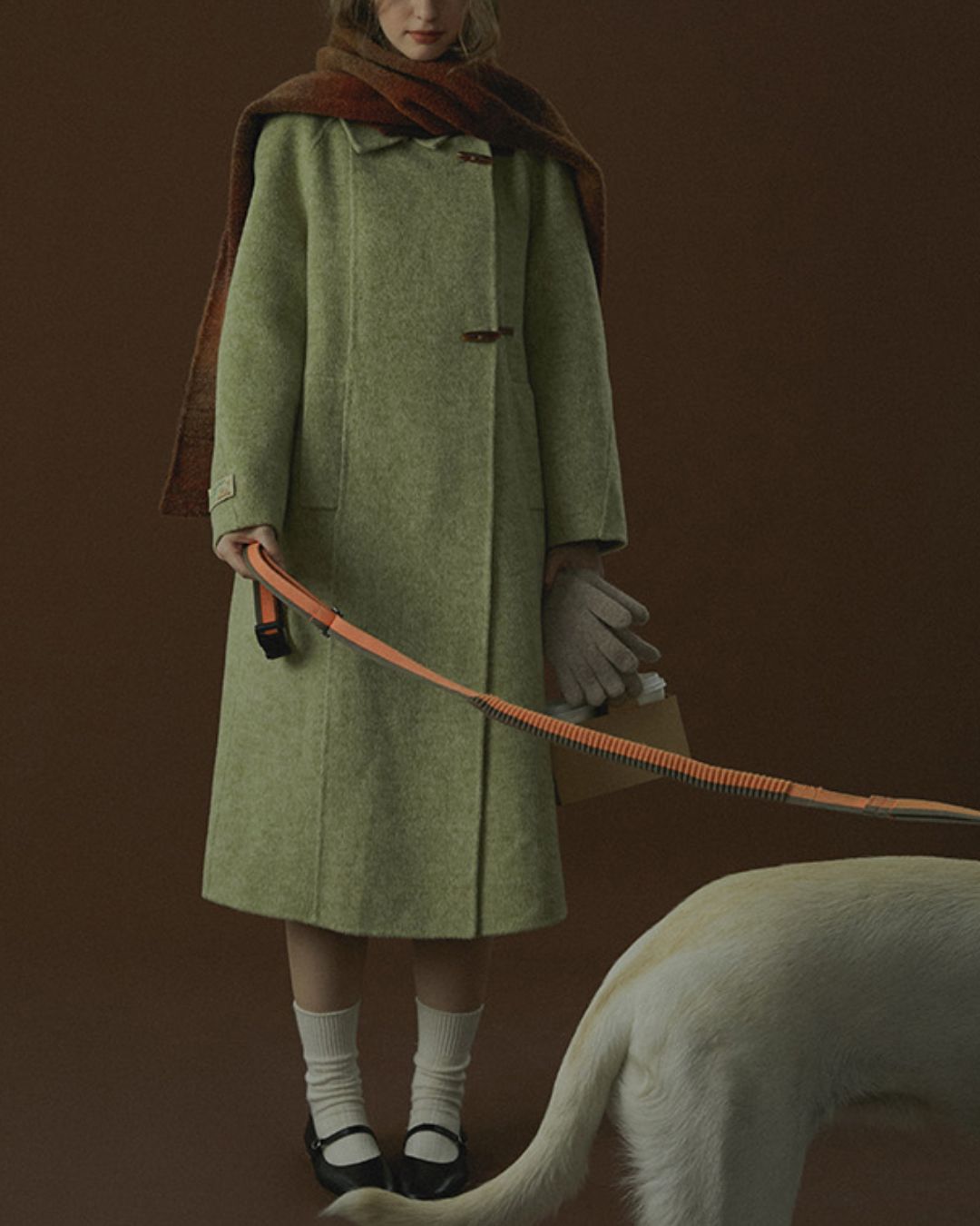 Retro Wool Collared Long Coat　CT008