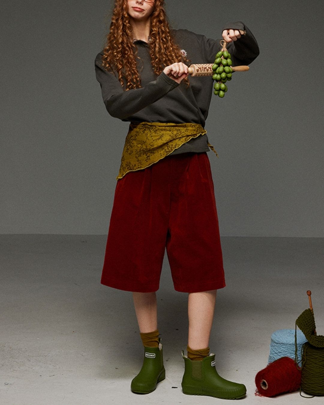 Corduroy Wide Half Pants　PT015