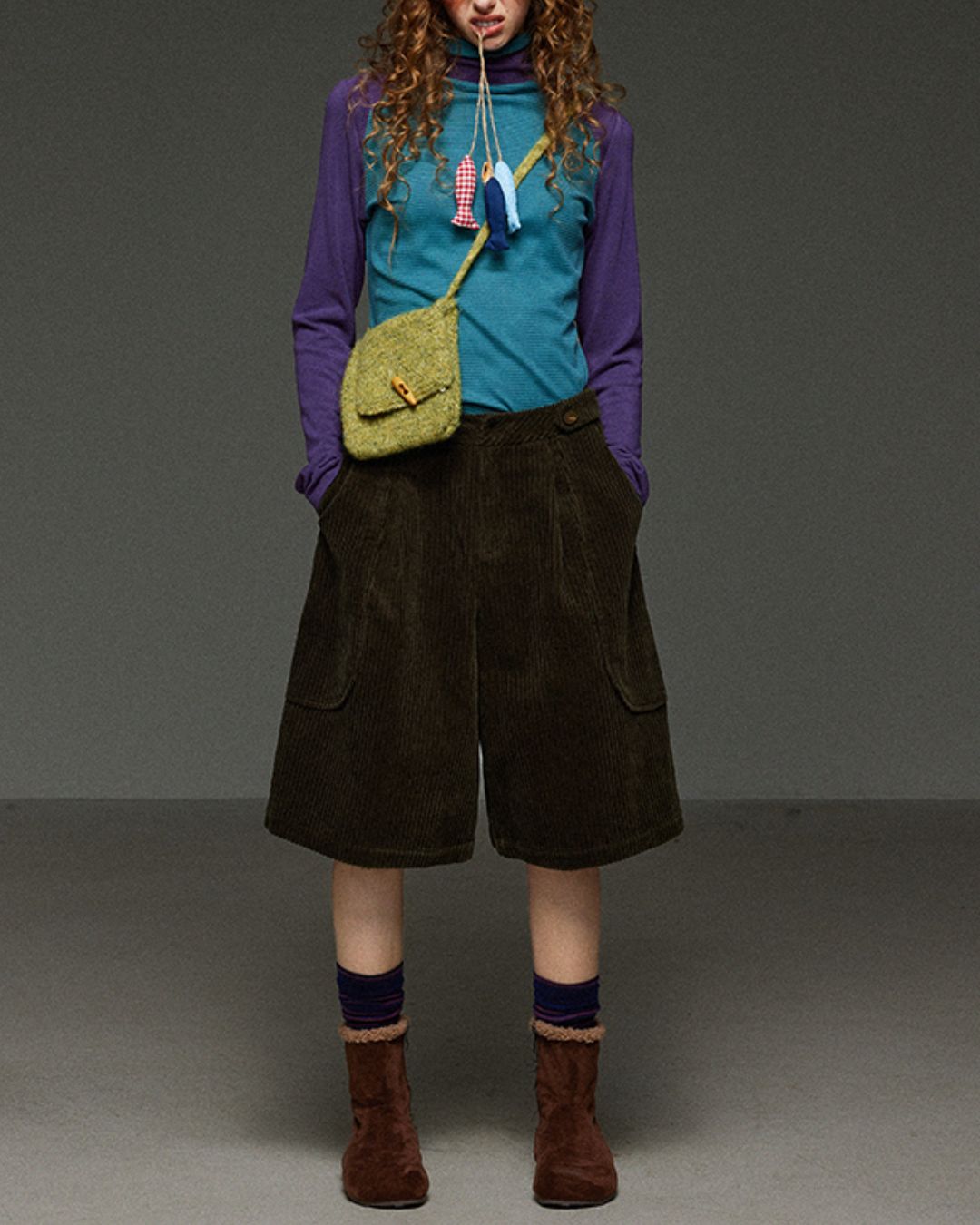 Colorblock Turtleneck T-Shirt　LT017