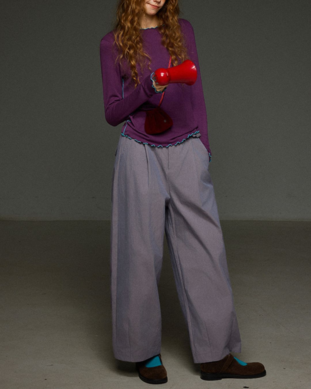 Color Stitch Mellow Frill T-shirt　LT013