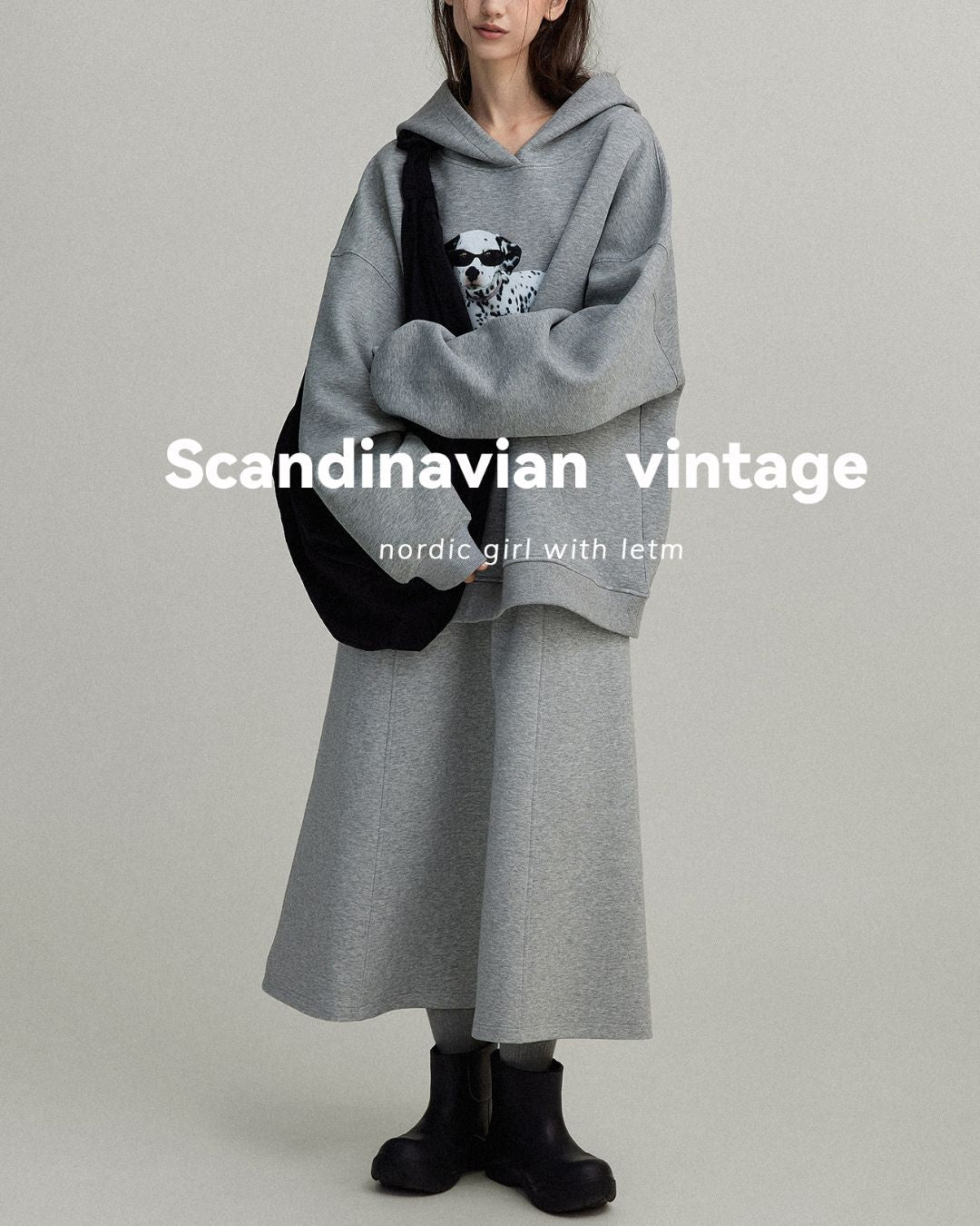 Dalmatian Print Oversized Hoodie　HD002