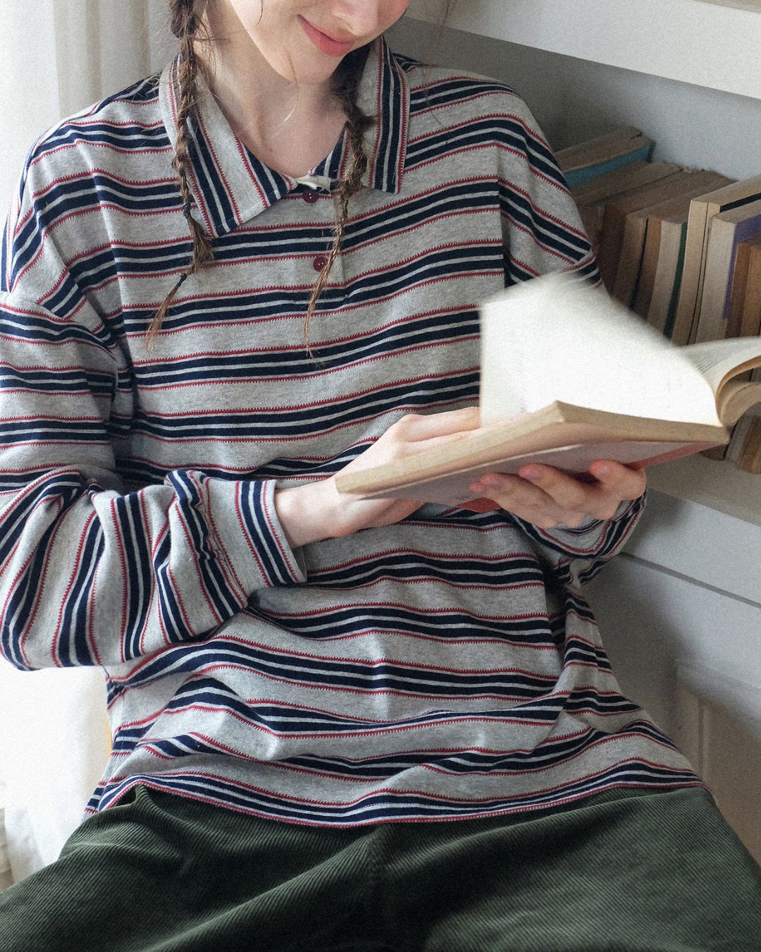 Border L/S Polo Shirt　PS001