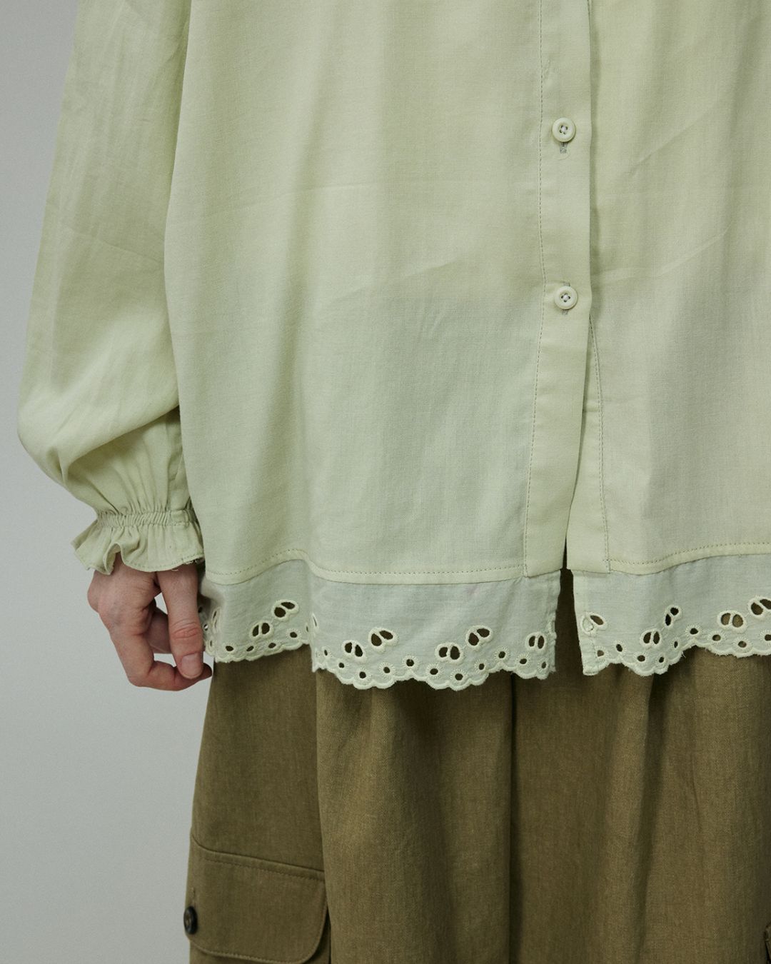 Stand Collar Frill Shirt　LS001