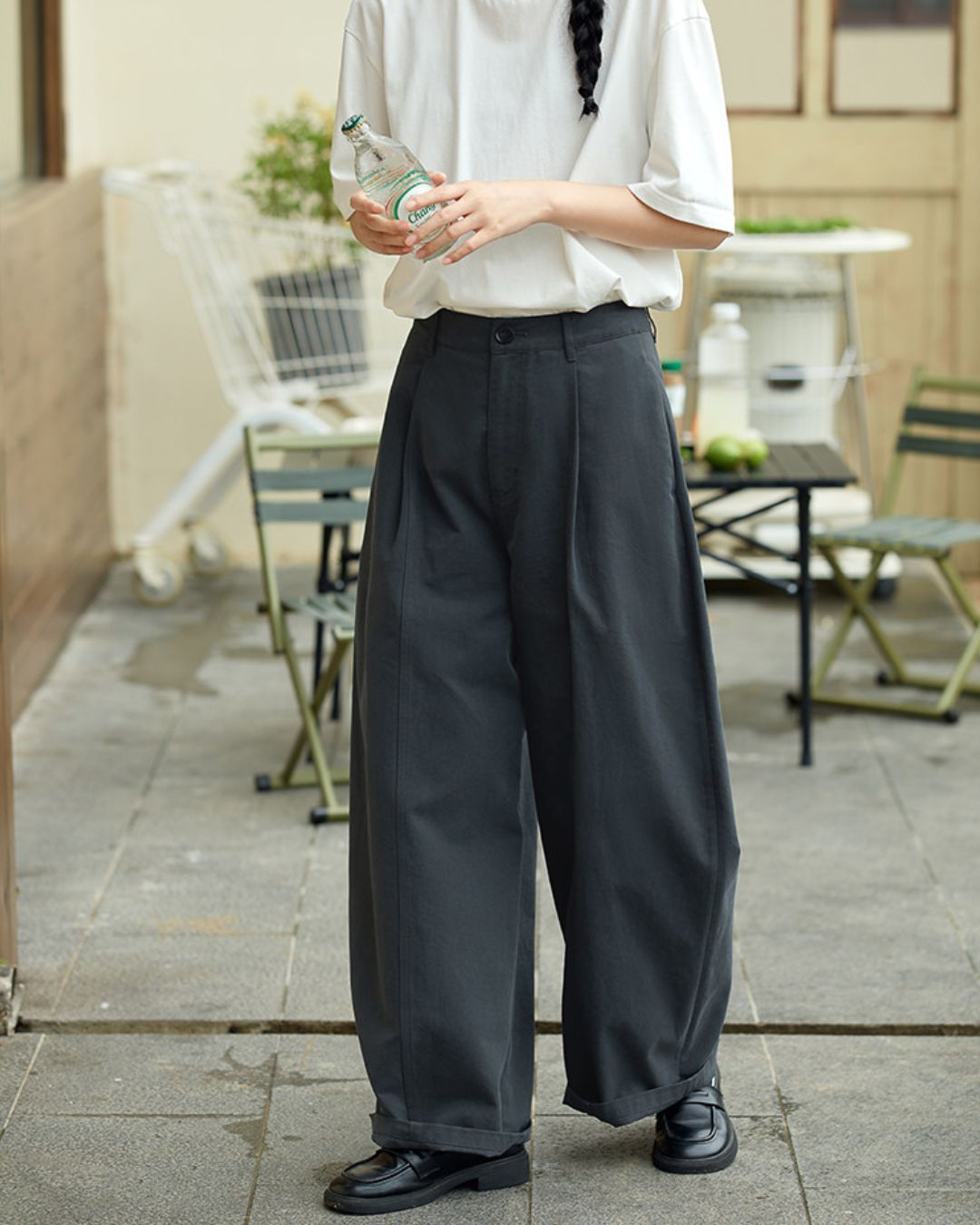 Tucked Wide Curve Pants　PT032