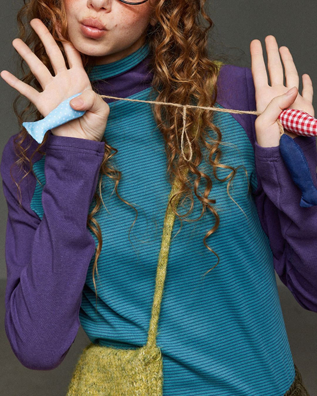 Colorblock Turtleneck T-Shirt　LT017