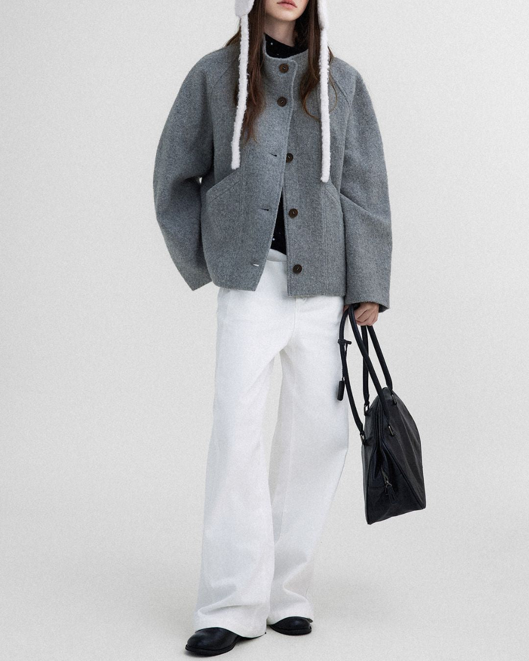 Stand-collar Wool Jacket　JK027