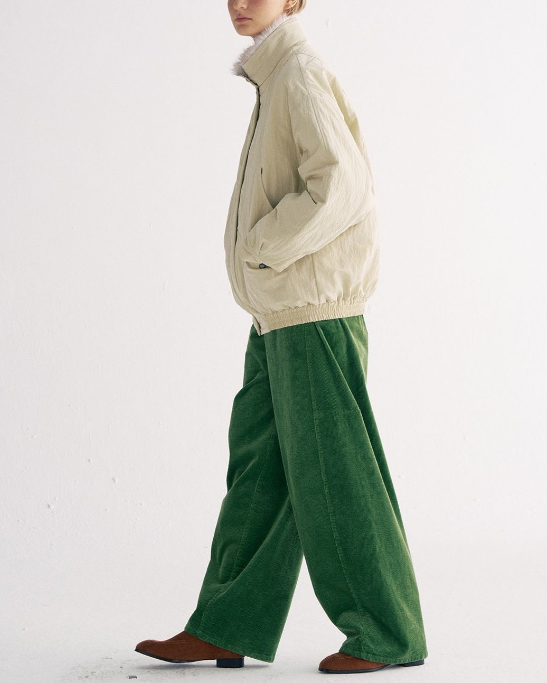 Detachable Fur Collar Quilted Jacket　JK078