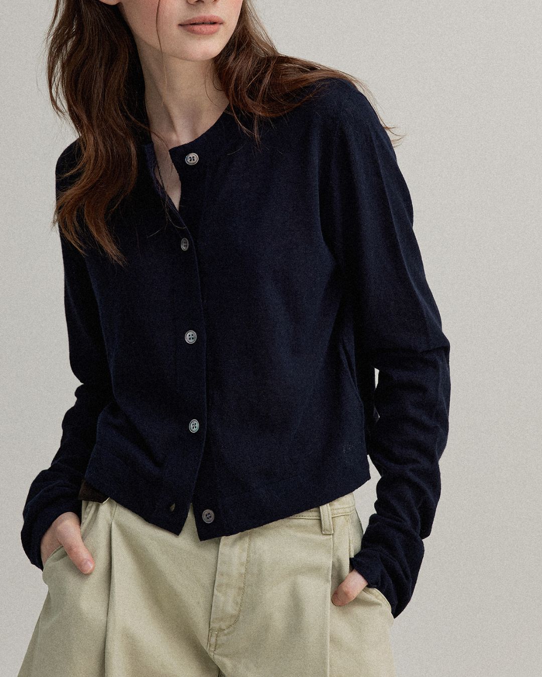 Long Sleeve Knit Cardigan　KN014