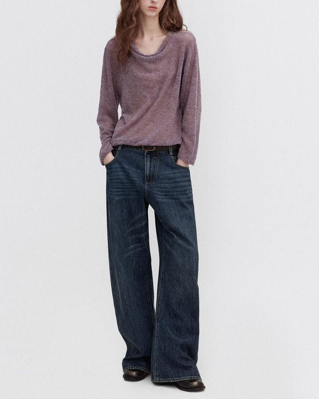 Drape Neck Relaxed Knit　KN117