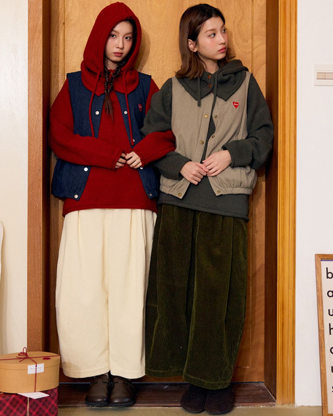 Loose Crew Neck Knit With Balaclava　KN089