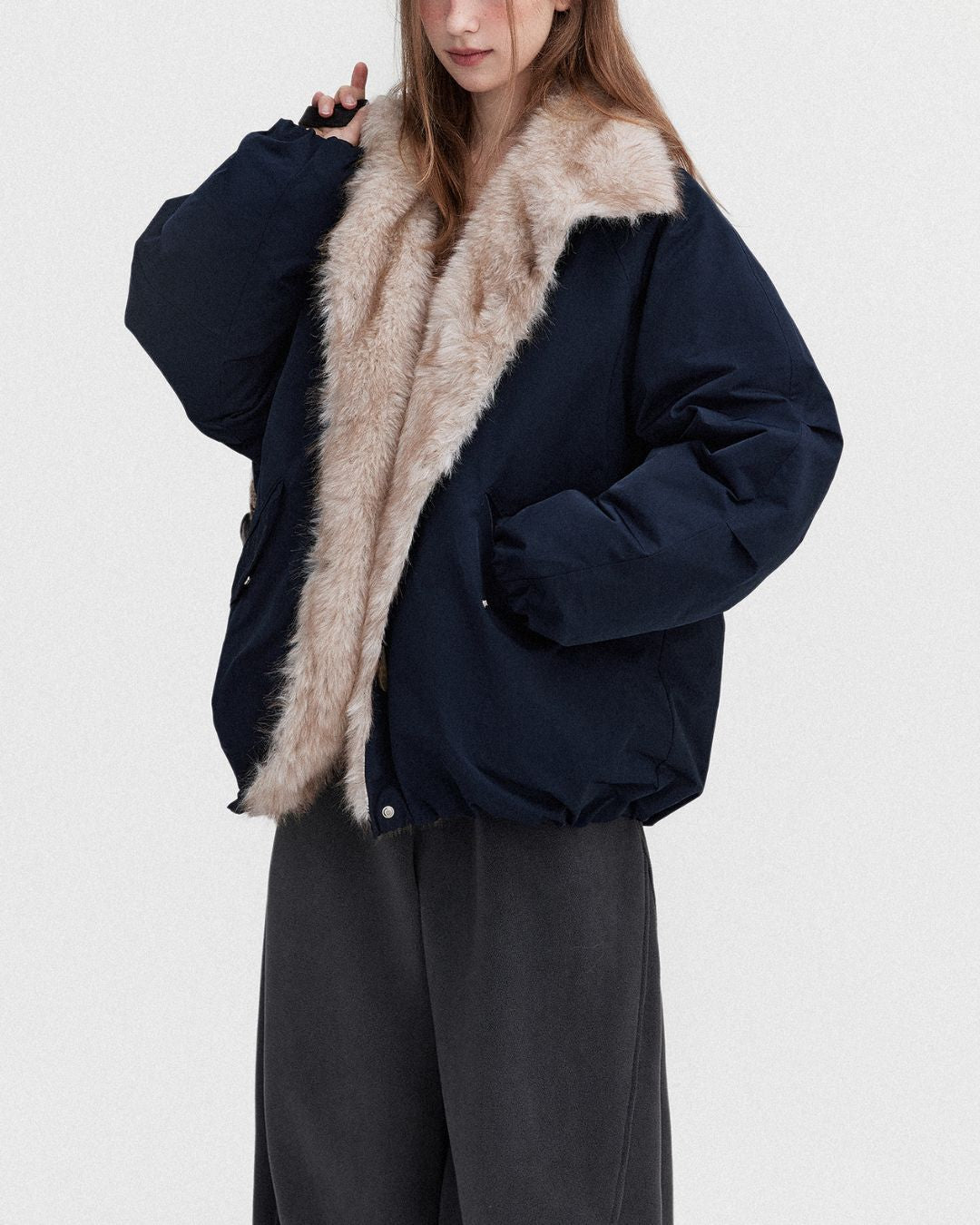 Fur-lined Down Jacket　JK057