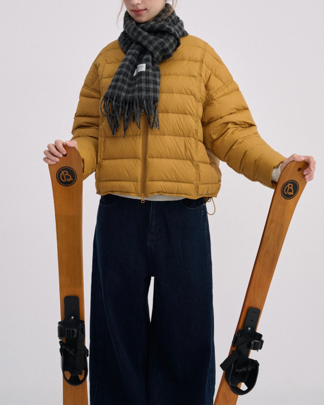 No-collar Drop Shoulder Down Jacket　JK068