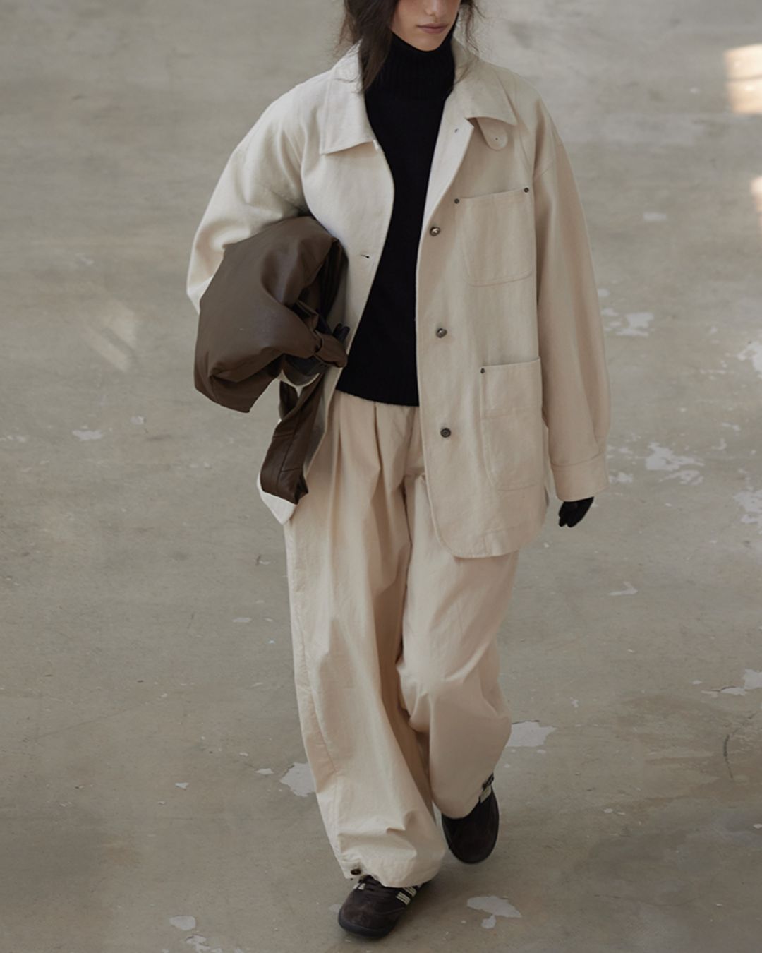 Casual Wide Tuck Pants　PT013