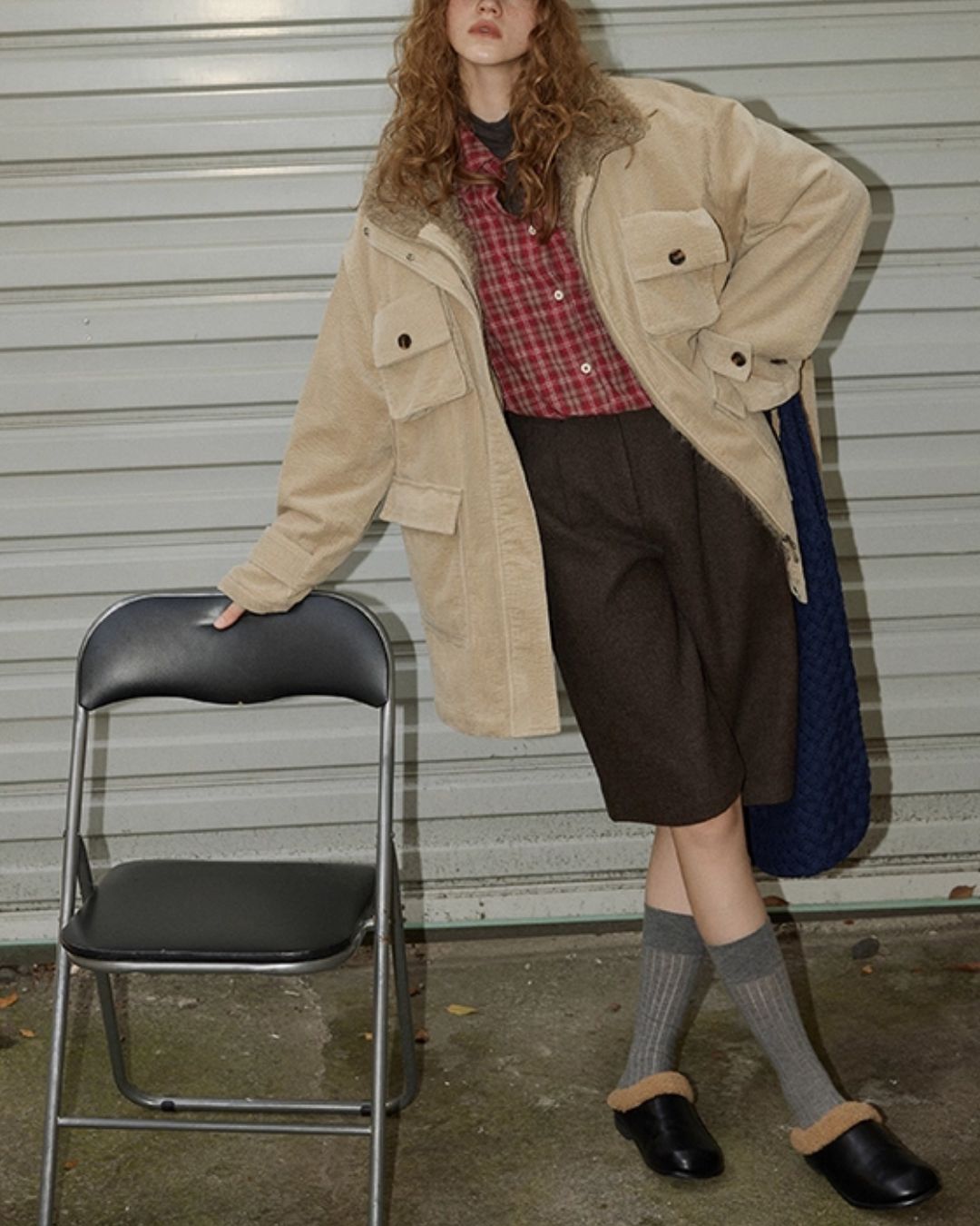 Fur-lined Corduroy Work Jacket　JK045