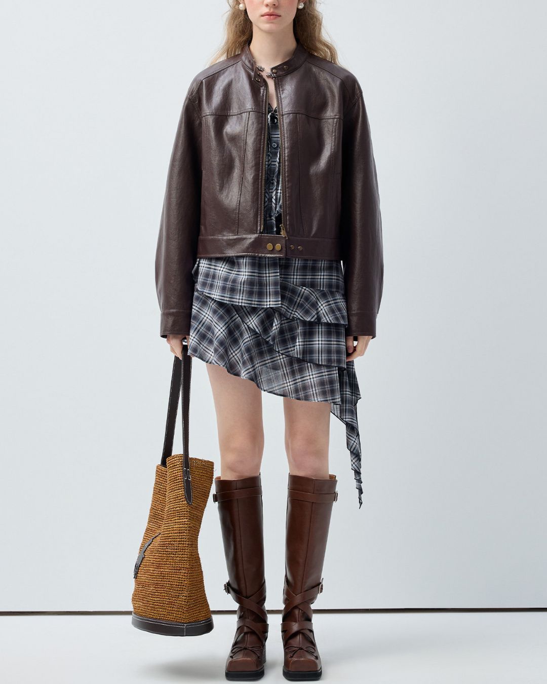 Vintage Short Leather Jacket　JK083