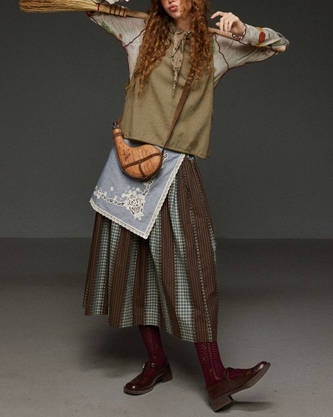 Mellow Frill Stitch Print T-shirt　LT011