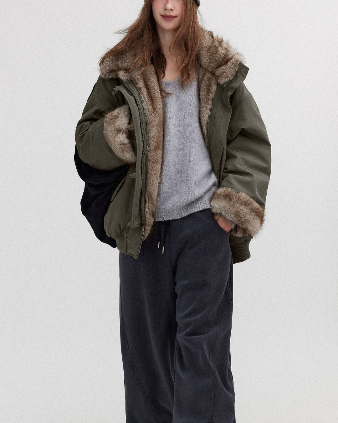 Oversized Fur Work Jacket　JK059