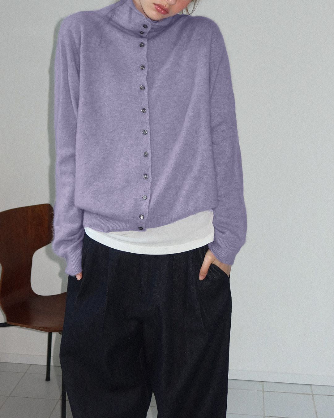 Wool Cashmere Knit Cardigan　KN038