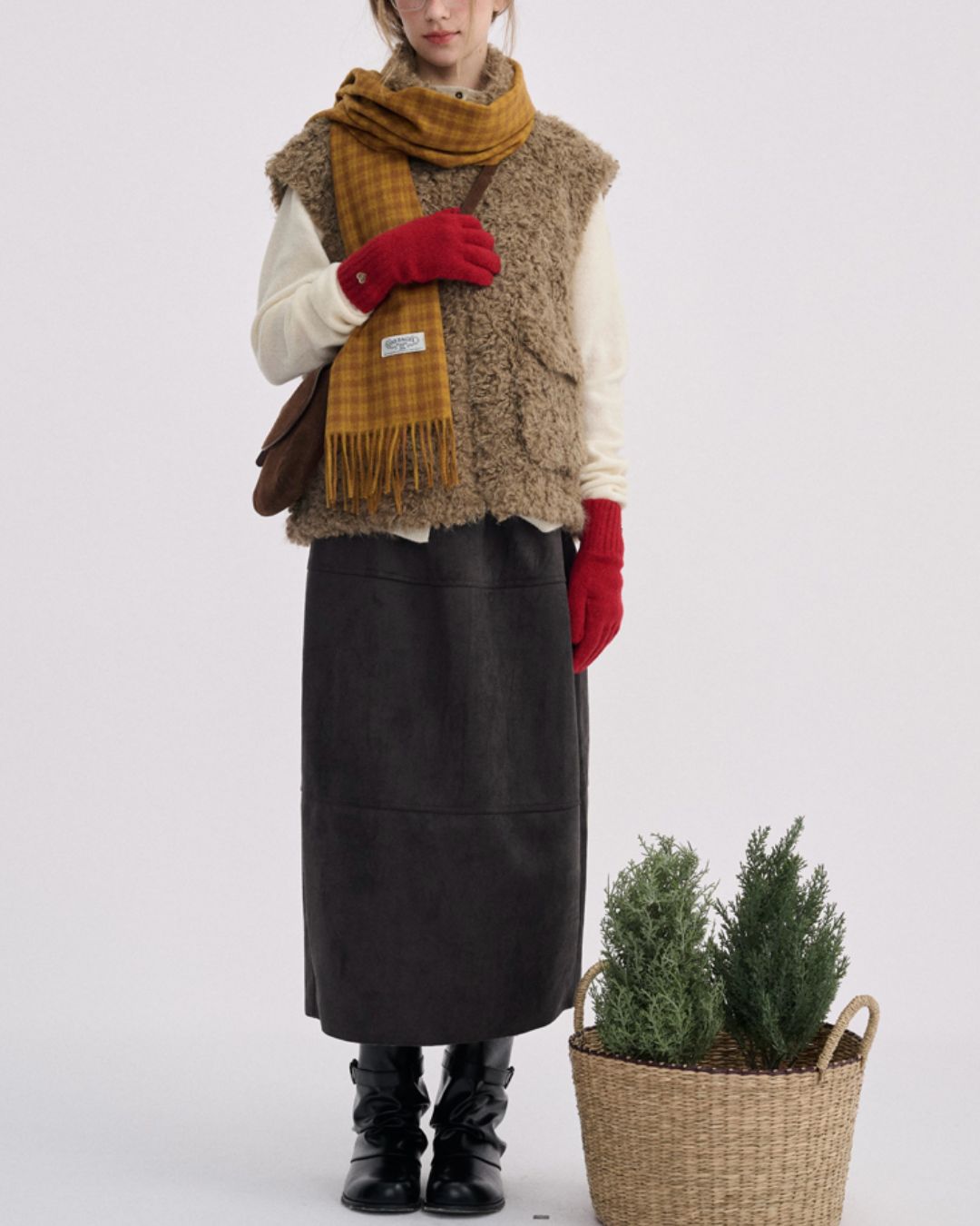 Stand Collar Boa Flap Pocket Vest　VT015