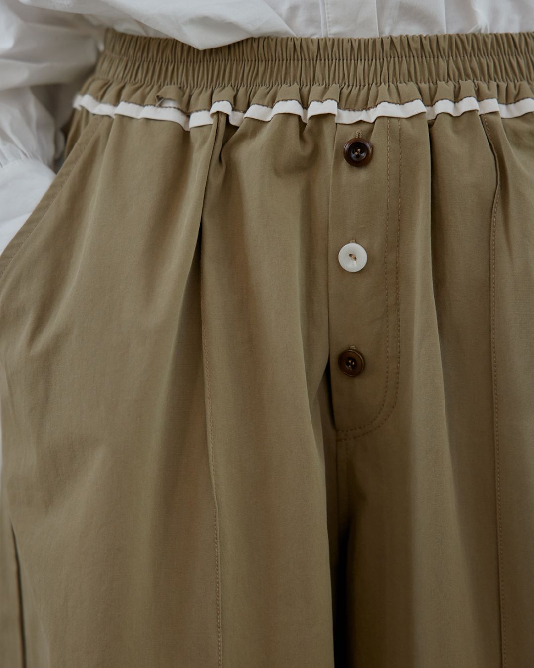 Draped Wide Cropped Pants　PT012