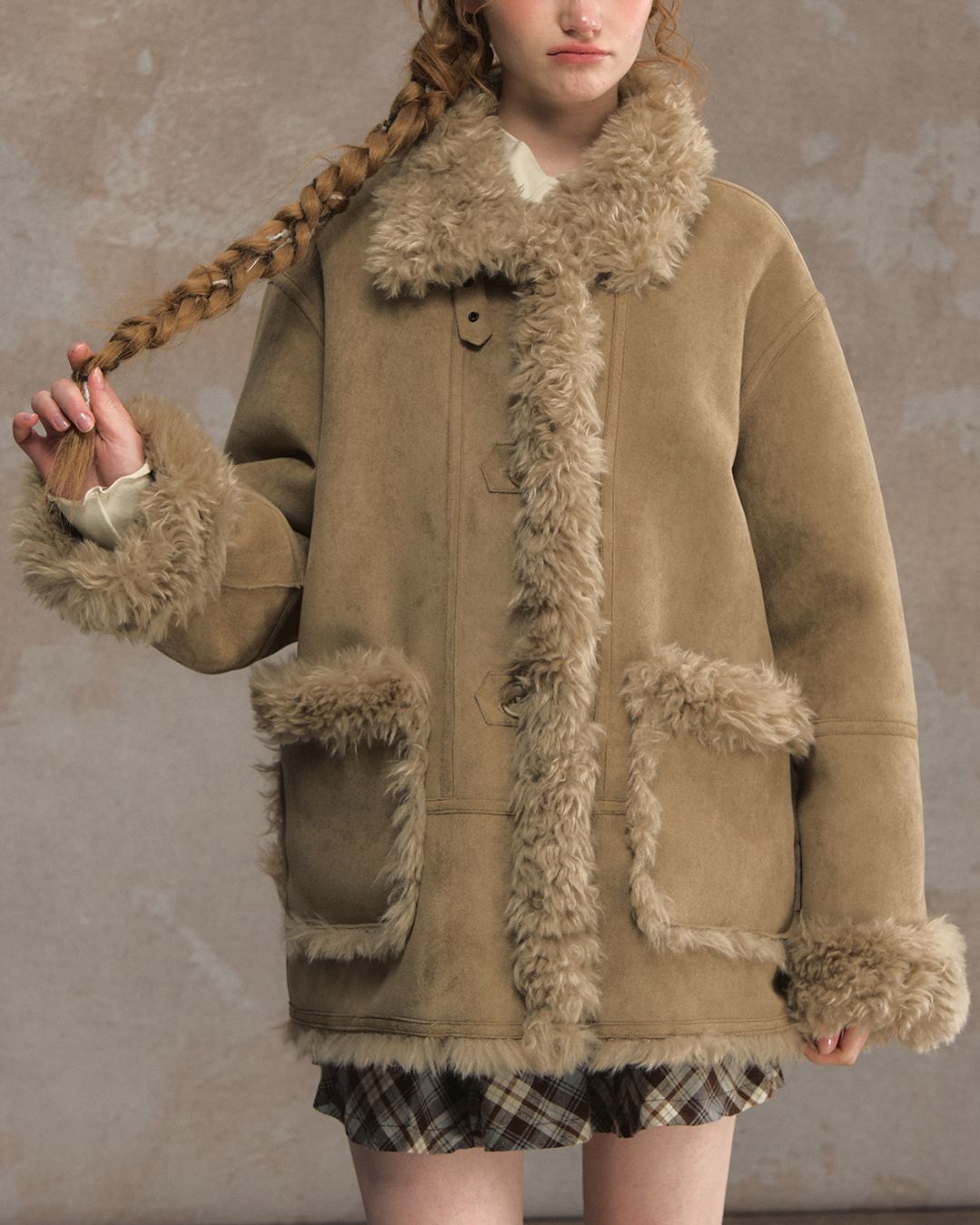 Reversible Mouton Fur Coat　CT025