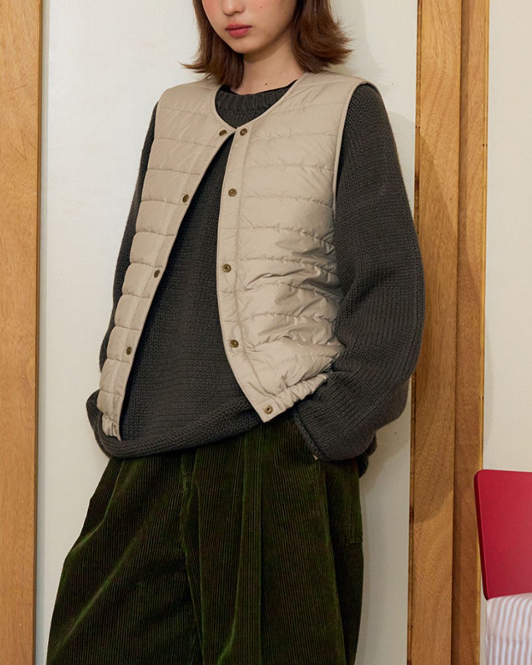 Loose Crew Neck Knit With Balaclava　KN089