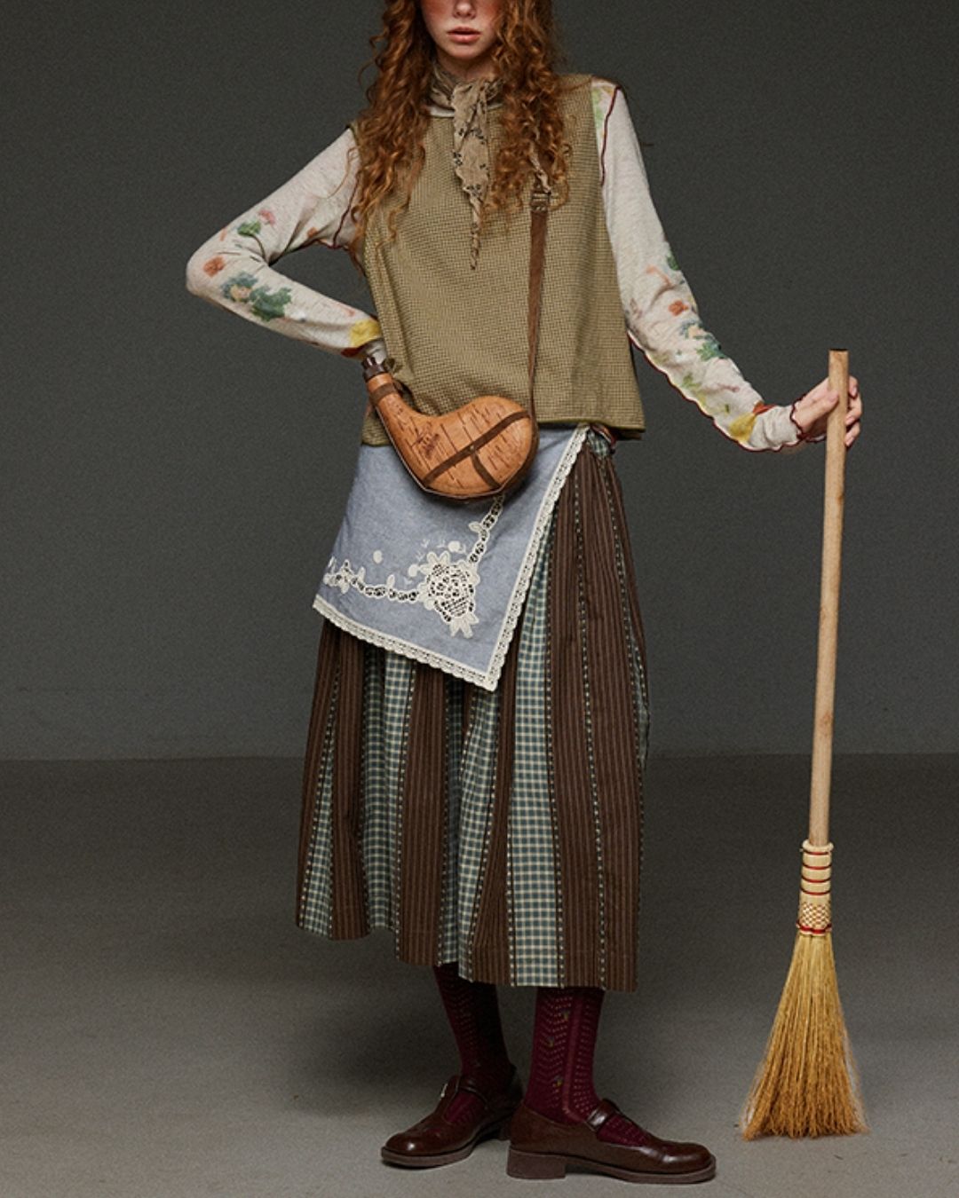 Mellow Frill Stitch Print T-shirt　LT011