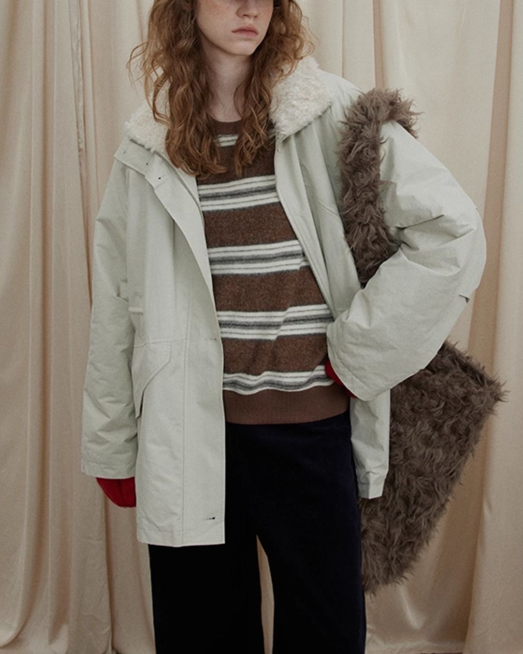 Fur-lined Military Coat　CT014