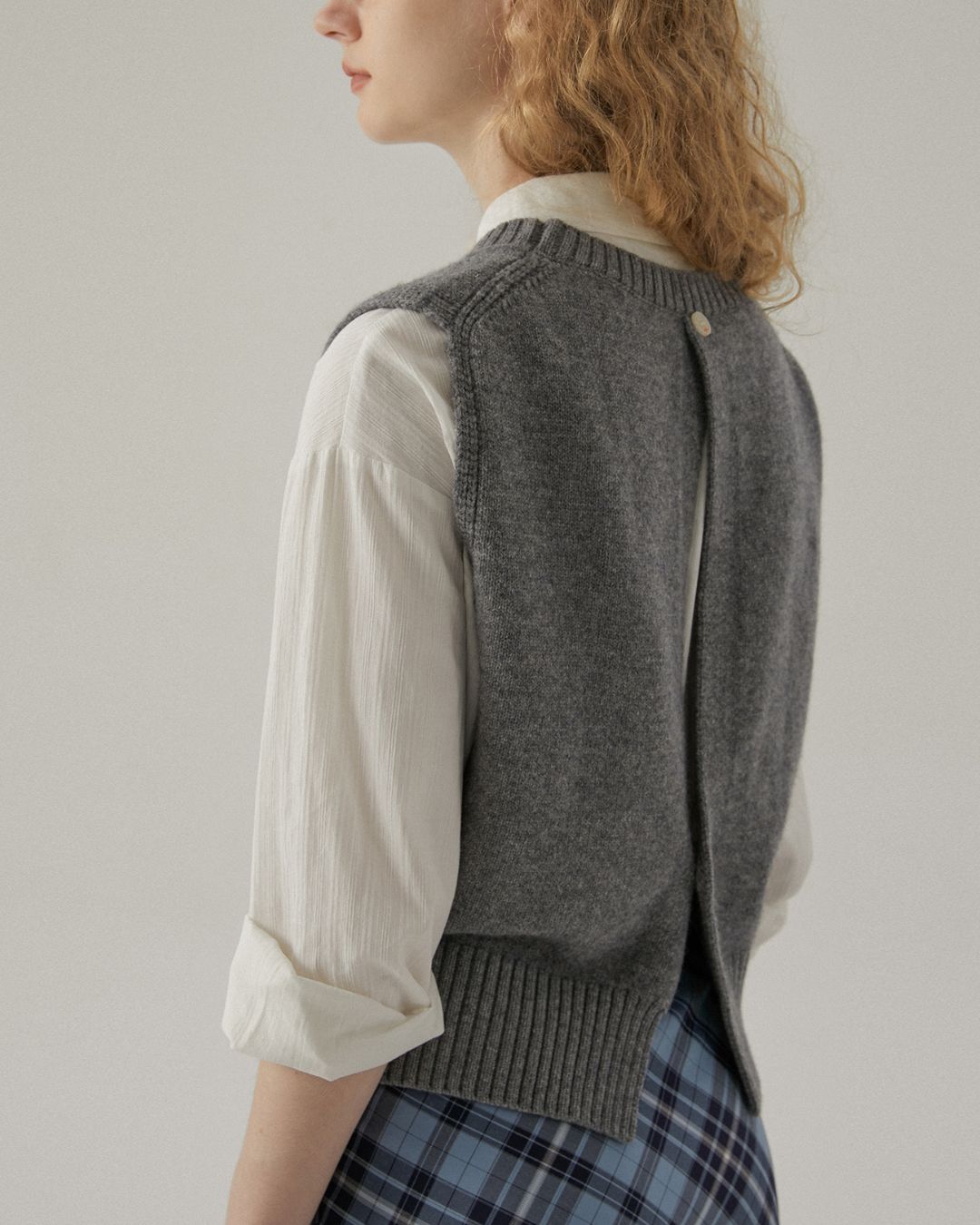 Braided Wool Knit Vest　VT007