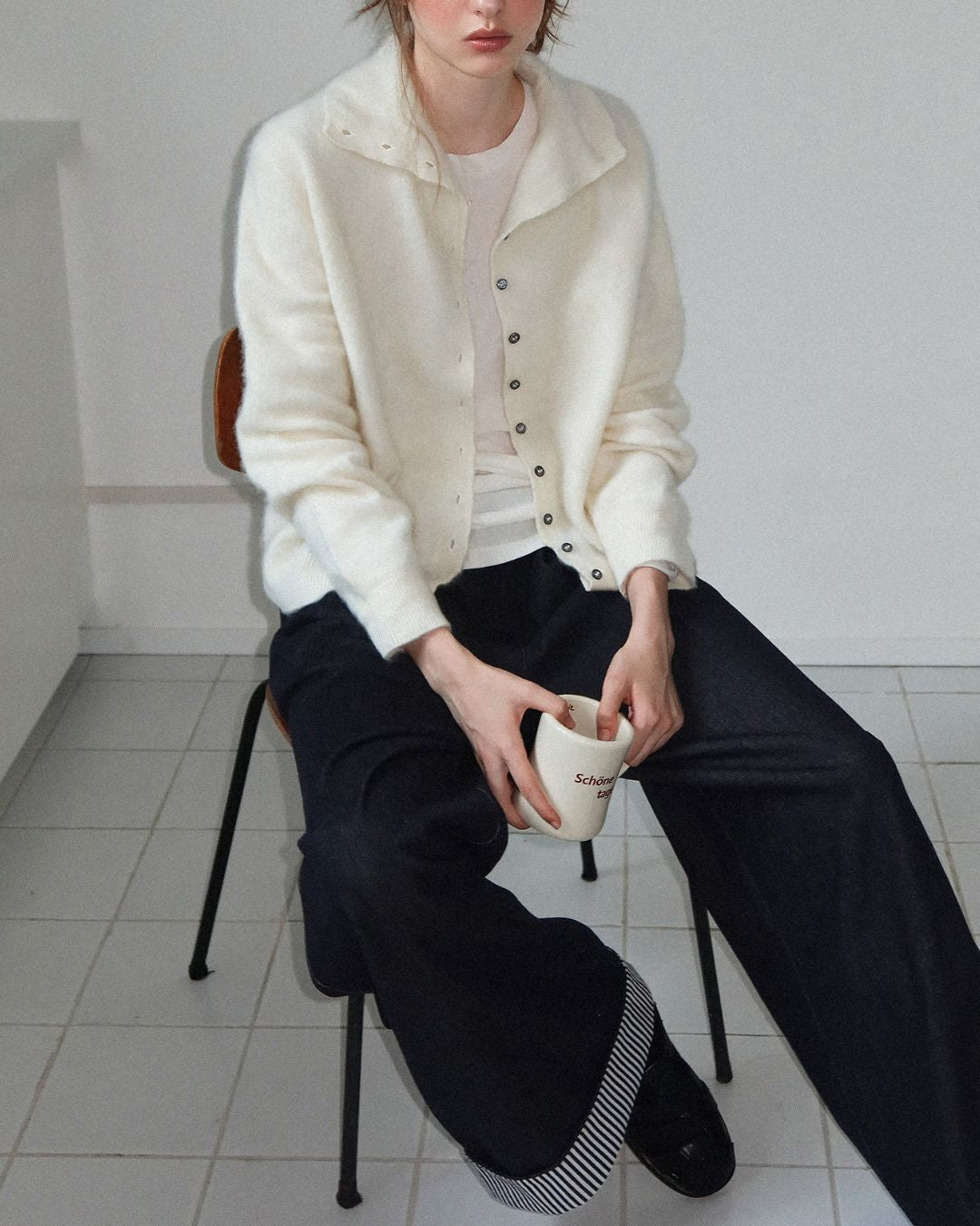 Wool Cashmere Knit Cardigan　KN038