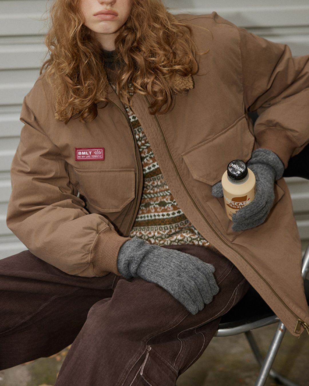 Jacquard Border Knit Vest　KN050