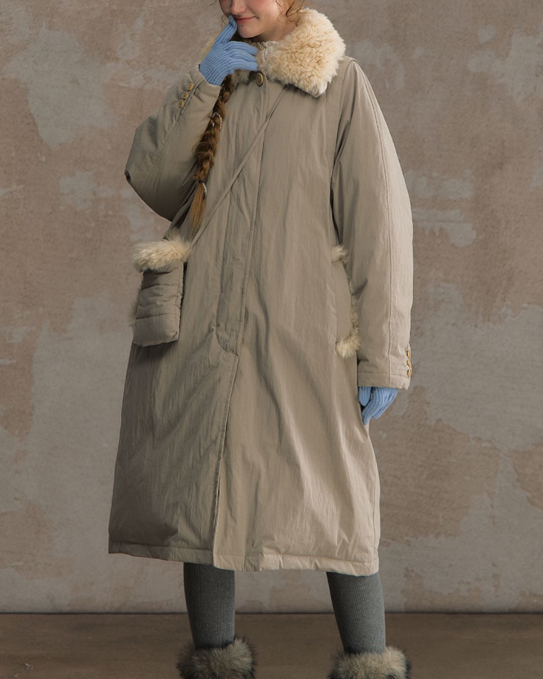 Fur Detail Long Down Coat　CT024