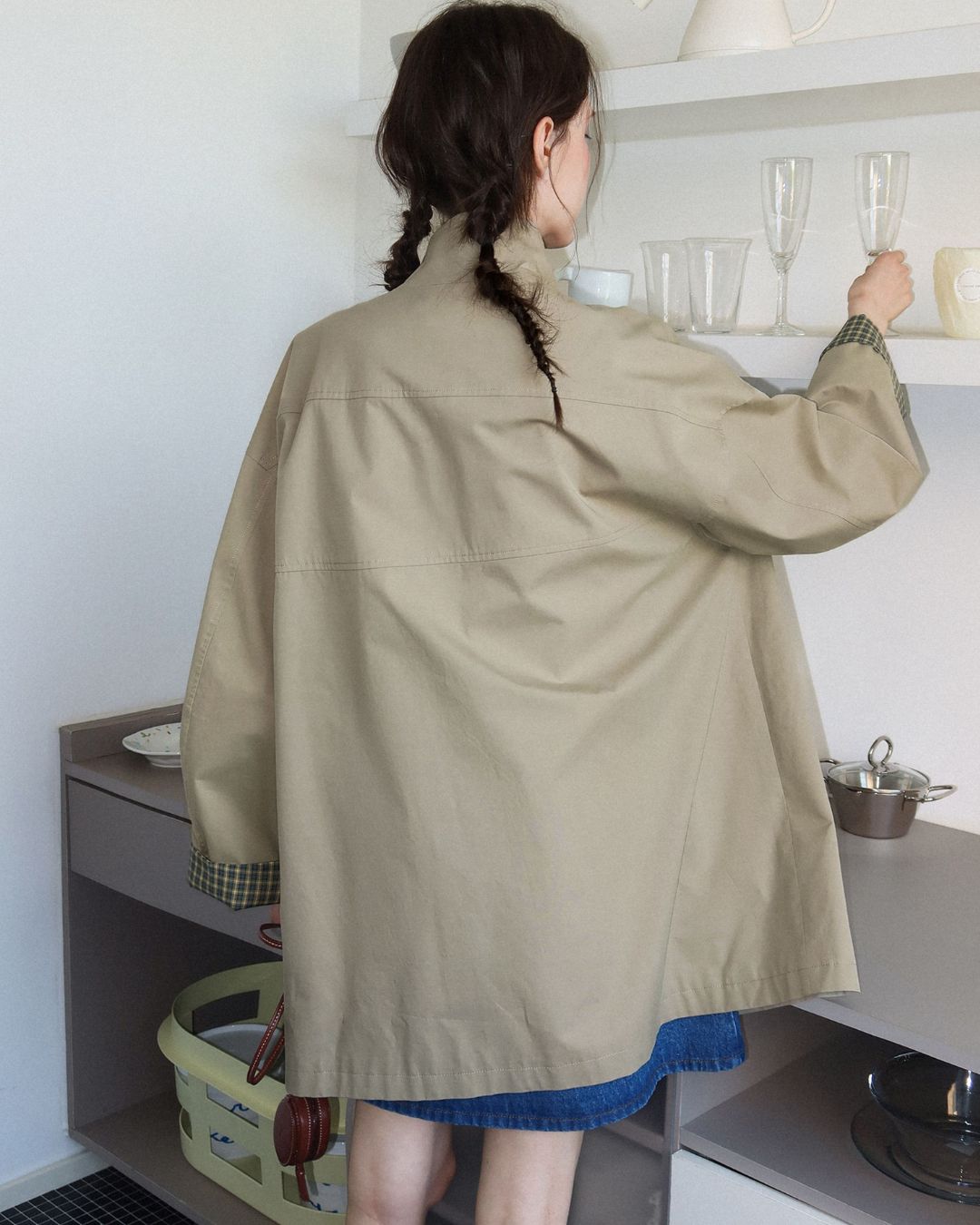 Stand Collar Mid-length Jacket　JK017