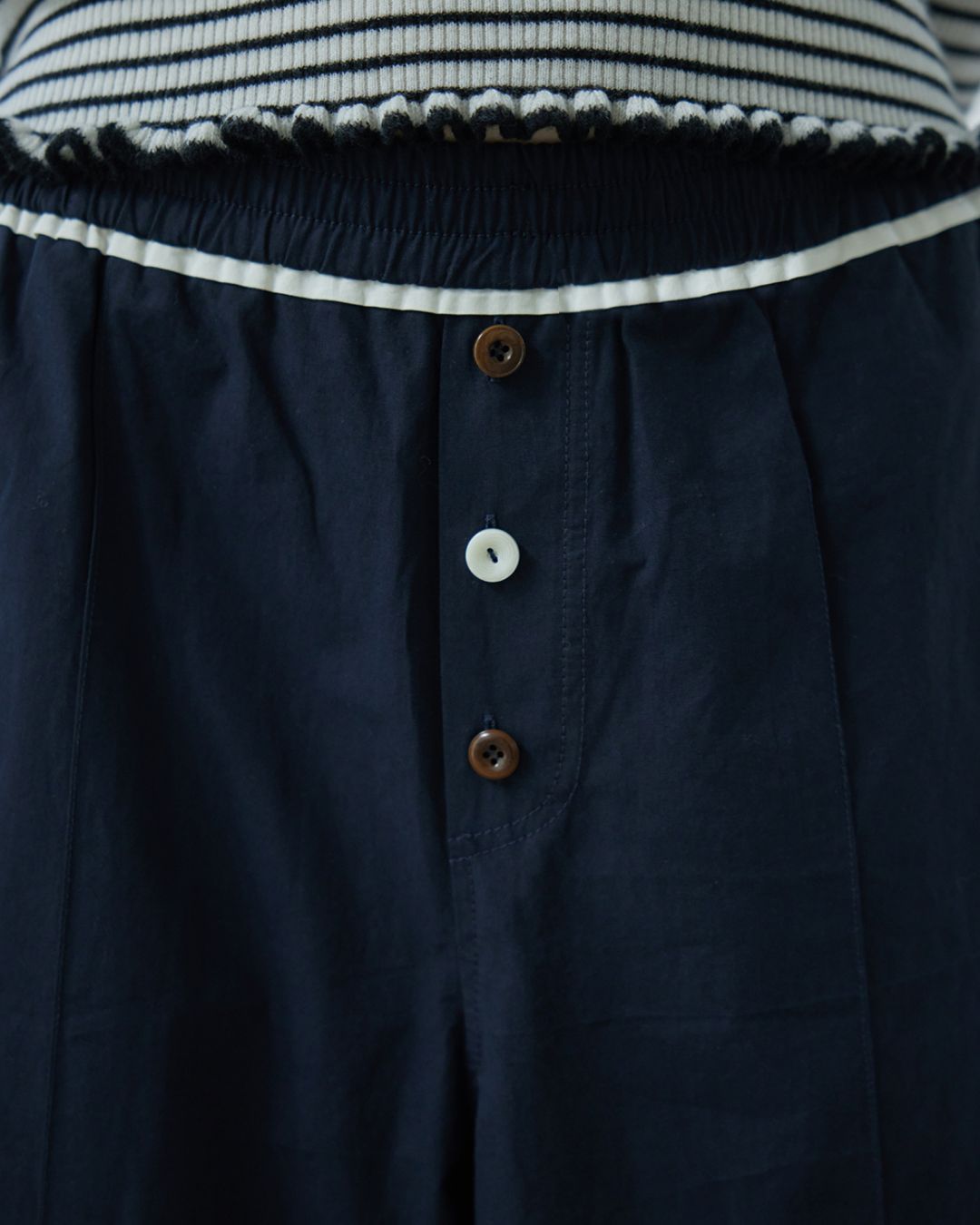 Draped Wide Cropped Pants　PT012