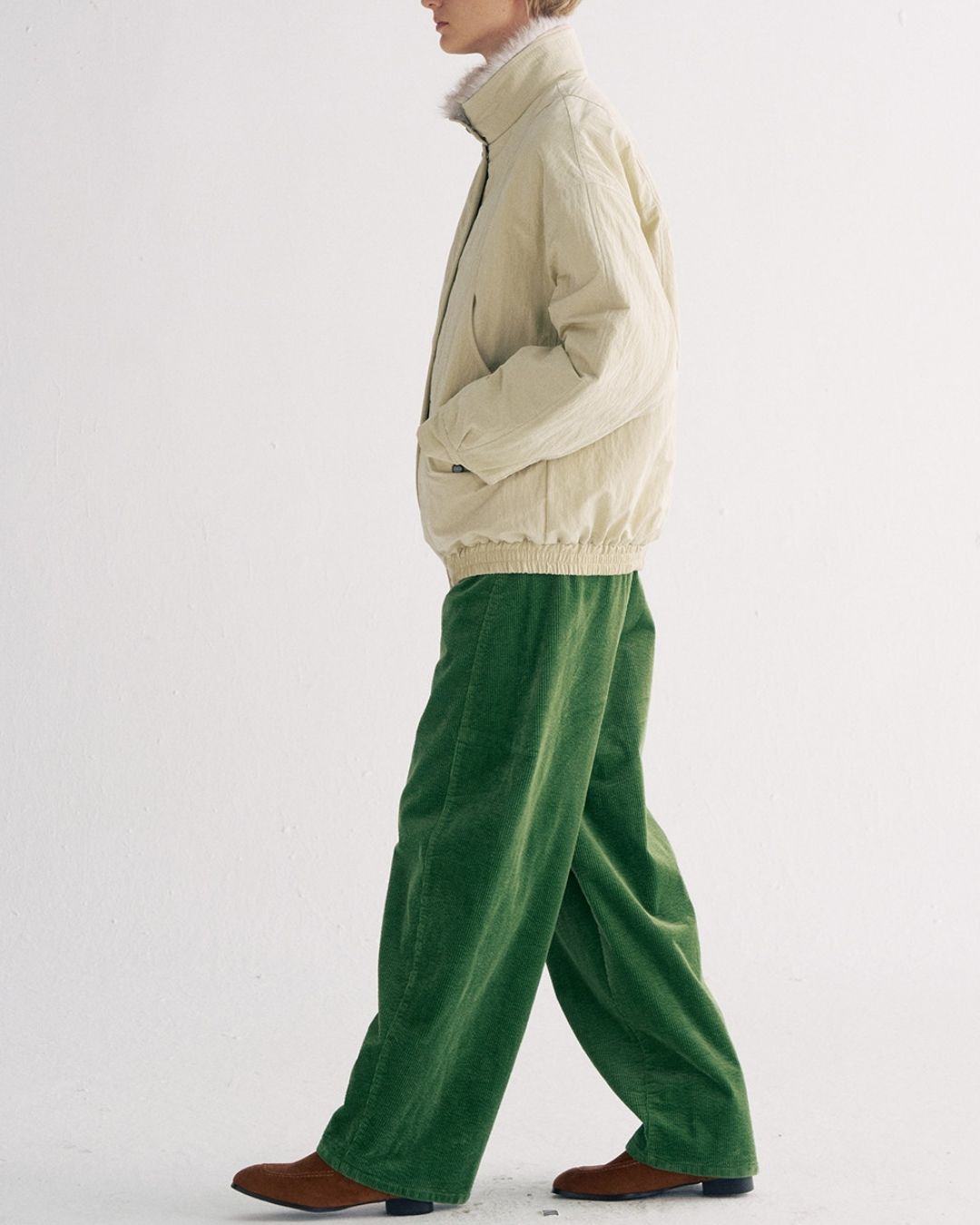 Detachable Fur Collar Quilted Jacket　JK078