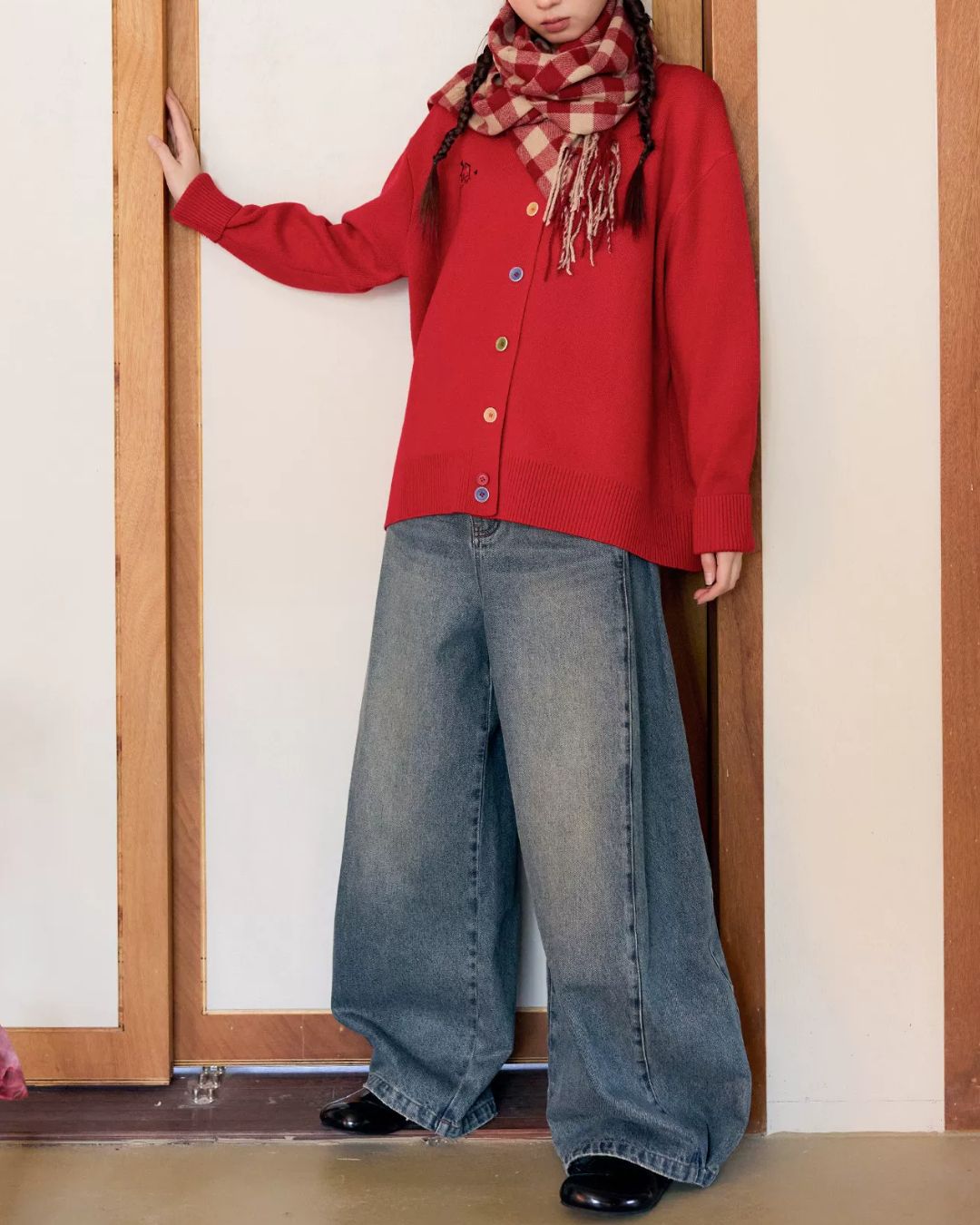 Wide-leg Twist Denim Pants　DP013