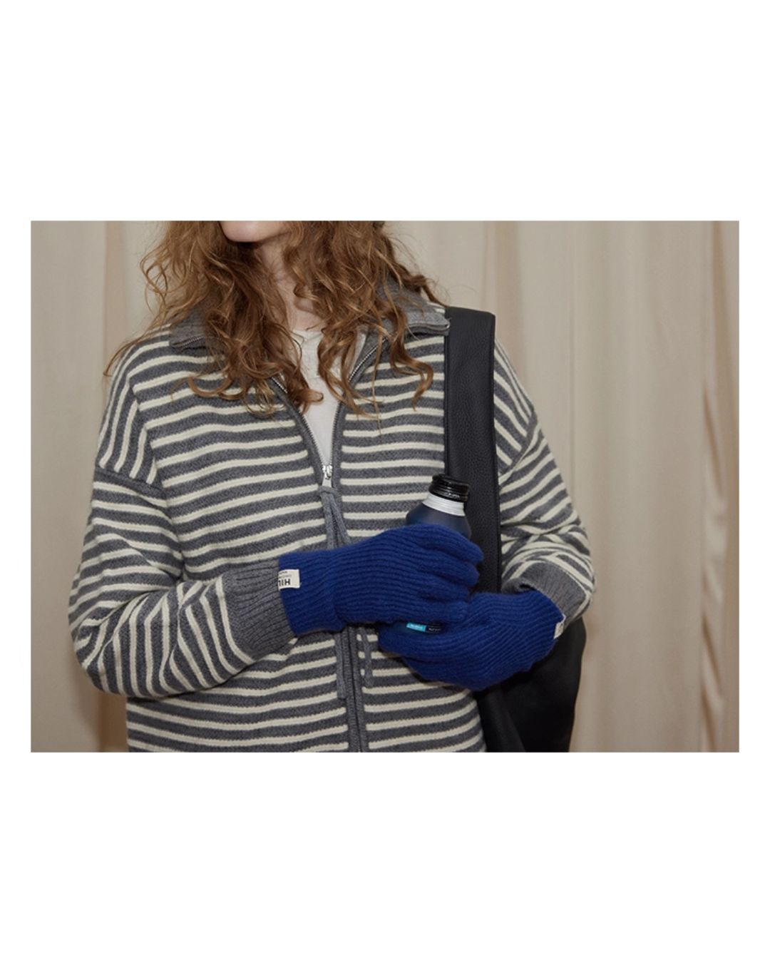 Double-Zip Border Knit Cardigan　KN043