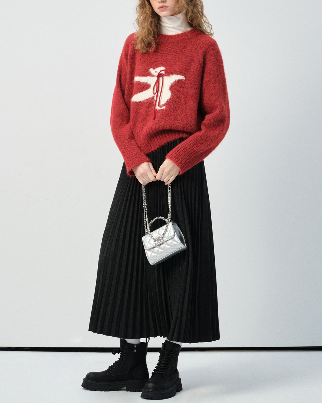 Bow Tie Bear Wool Sweater　KN040