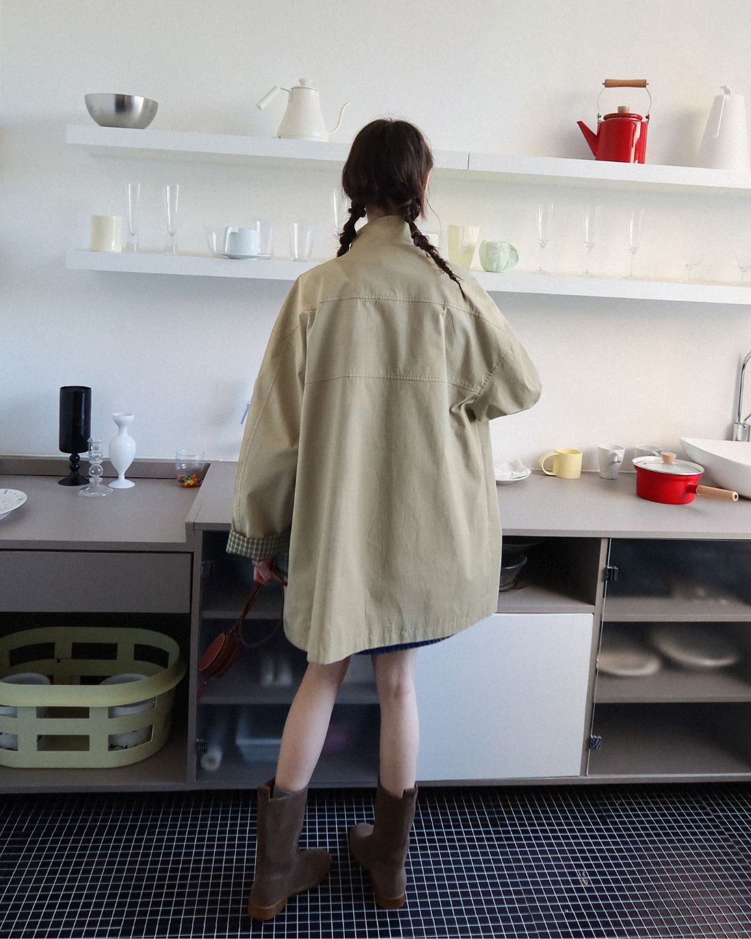 Stand Collar Mid-length Jacket　JK017