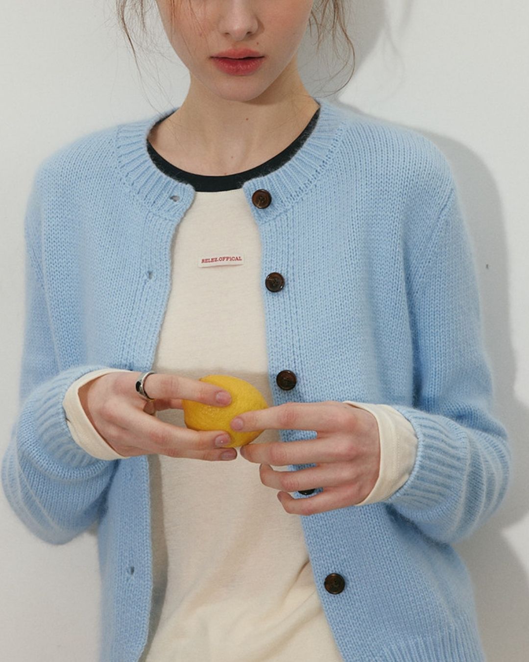 Round Neck Retro Fluffy Knit Cardigan　KN115