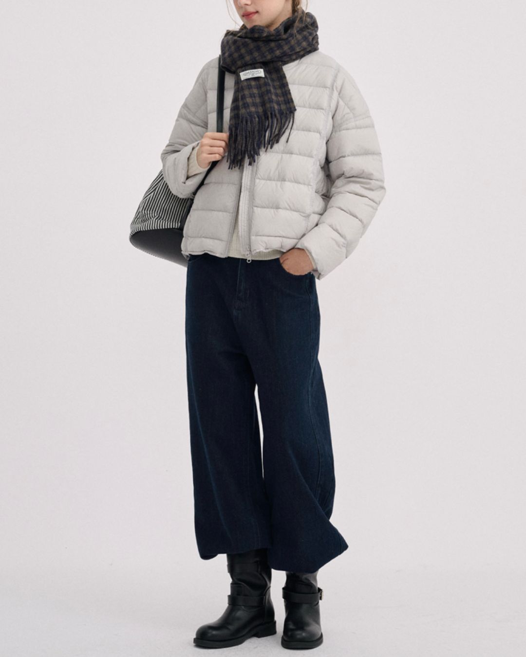 No-collar Drop Shoulder Down Jacket　JK068