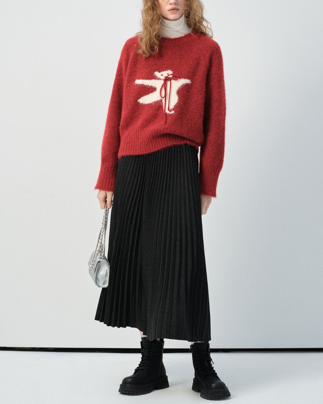 Bow Tie Bear Wool Sweater　KN040